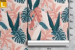 Carta da Parati foglie tropicali pattern design moderno.