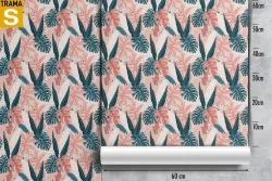 Carta da Parati Design e Stili Flora e Fauna Foglie Moderna Natura