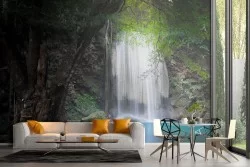 Carta da Parati paesaggio cascata oasi tropicale