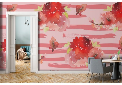 Wallpaper pattern modern abstract flowers nature.