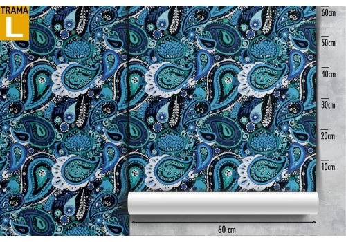 Carta da Parati decorazione vintage blu pattern. 2