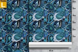 Blue vintage pattern wallpaper decoration.