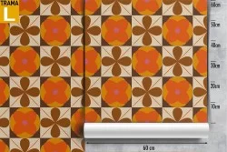 Carta da Parati decorazione geometrica vintage mattonelle.