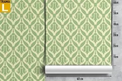 Carta da Parati decorazione geometrica vintage verde.