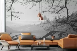 Carta da Parati paesaggio lago in montagna