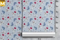 Carta da Parati Fiori Natura Righe e Onde Vintage