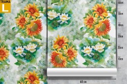 Orange flowers vintage nature pattern wallpaper.