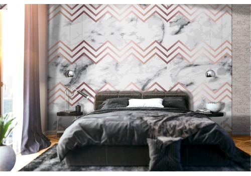 Modern geometric abstract wallpaper decoration with stripes.