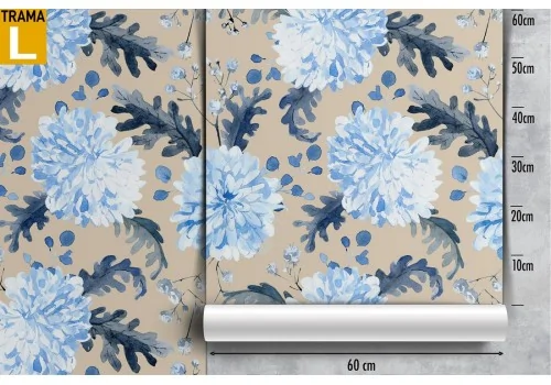 Modern nature wallpaper with blue flowers. 2