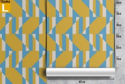 Abstract wallpaper decoration with yellow stripes.