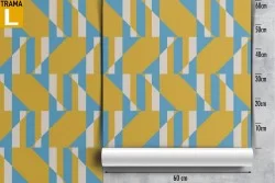 Abstract wallpaper decoration with yellow stripes.