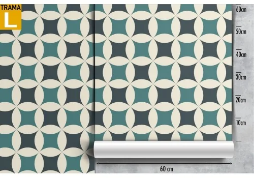 Aqua green vintage geometric wallpaper decoration. 2
