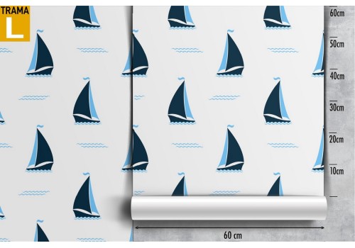 Wallpaper with stylized boat decoration. 2