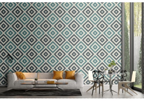 Vintage diamond wallpaper geometric decoration.