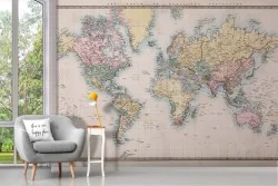 World map geopolitical wallpaper