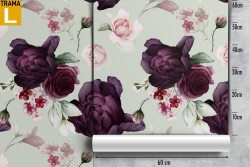 Carta da Parati fiori viola natura moderna pattern.