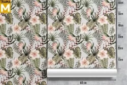 Vintage Tropical Nature Flowers Wallpaper