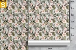 Carta da Parati Design e Stili Flora e Fauna Fiori Natura Tropicale Vintage