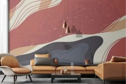 Red vintage abstract design wallpaper.