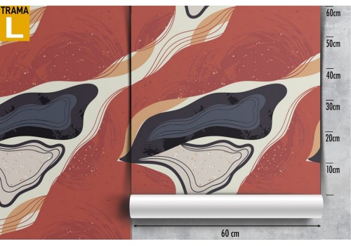 Red vintage abstract design wallpaper. 2