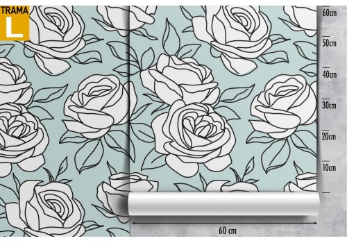 Vintage nature wallpaper with stylized white flowers. 2