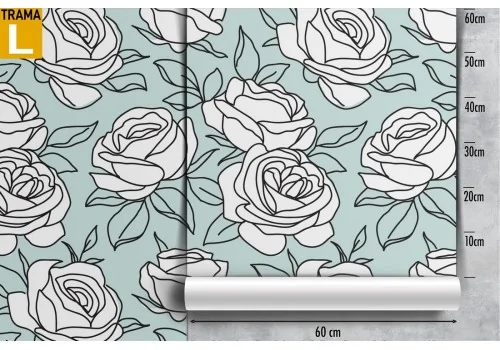 Vintage nature wallpaper with stylized white flowers. 2