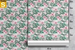 Carta da Parati Design e Stili Flora e Fauna Fiori Foglie Natura Tropicale