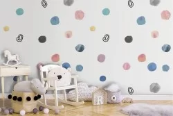 Carta da Parati decorazione bambini a pois.