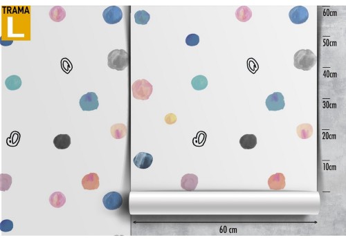 Carta da Parati decorazione bambini a pois. 2