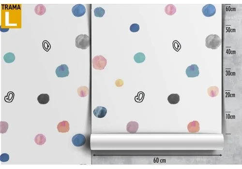 Polka dot wallpaper decoration for children. 2