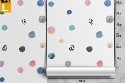 Polka dot wallpaper decoration for children.