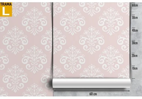 Pink damask wallpaper decoration. 2