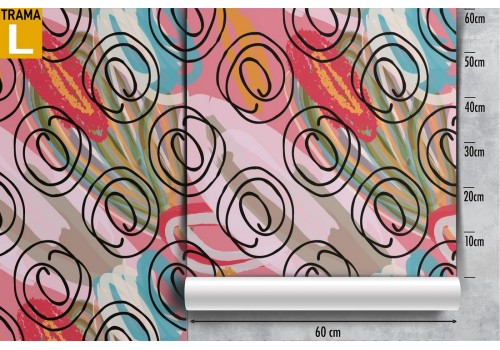 Wallpaper with stylized flowers in a modern, minimalist nature design. 2