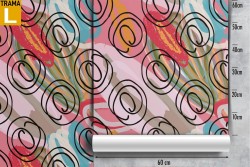 Wallpaper with stylized flowers in a modern, minimalist nature design.