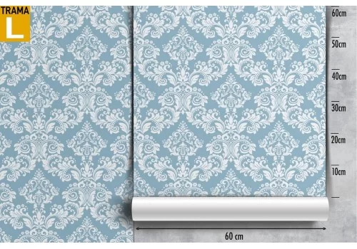 Carta da Parati decorazione geometrica azzurra vintage. 2