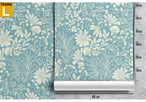 Refined vintage nature wallpaper with stylized flowers. 2