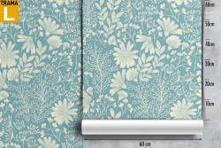 Refined vintage nature wallpaper with stylized flowers.