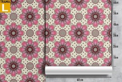 Wallpaper flowers and geometries vintage design.