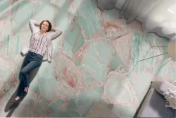 Marble mosaic wallpaper surface