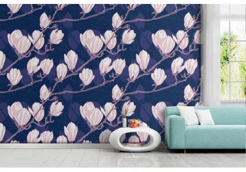 Pink flowers nature design wallpaper.