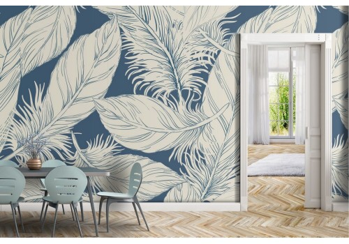 Wallpaper feathers nature pattern.