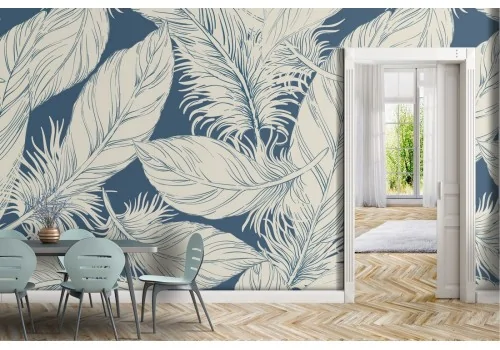 Wallpaper with natural feather pattern.
