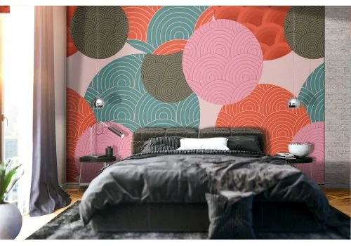 Vintage polka dot abstract wallpaper decoration.