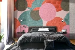 Vintage polka dot abstract wallpaper decoration.