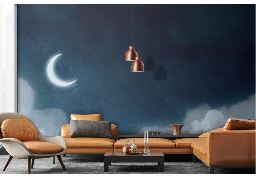 Wallpaper landscape night sky with moon 2