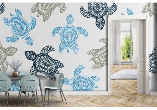 Turtle themed nature wallpaper for children.