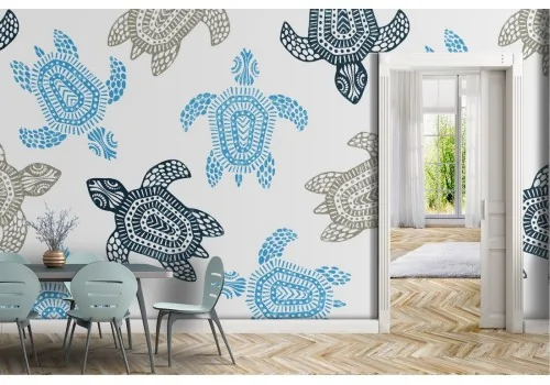 Stylized turtle wallpaper nature children.