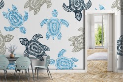 Turtle themed nature wallpaper for children.