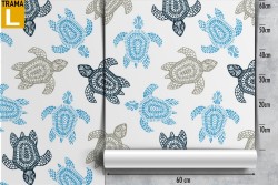 Turtle themed nature wallpaper for children.