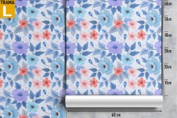 Carta da Parati fiori natura vintage blu.